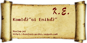 Komlósi Enikő névjegykártya
